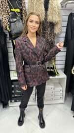 Marynarka panterka bordo - obrazek 2