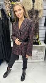 Marynarka panterka bordo - obrazek 3