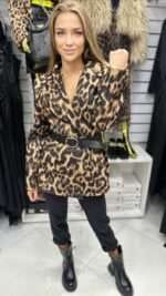 Marynarka ocieplana panterka camel - obrazek 3