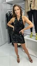 Sukienka cekiny czarna - obrazek 4