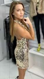 Sukienka cekiny złota - obrazek 4