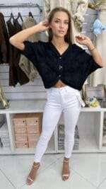 Spodnie białe jeans M- Sara - obrazek 3