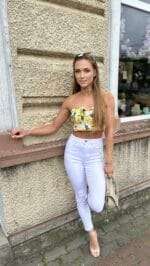 Spodnie białe jeans M- Sara